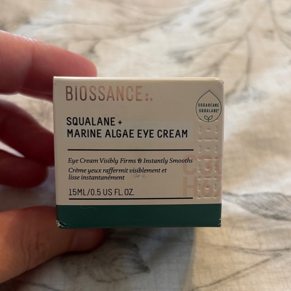 Biossance Squalane + Marine Algae Eye Cream - Cream and Green